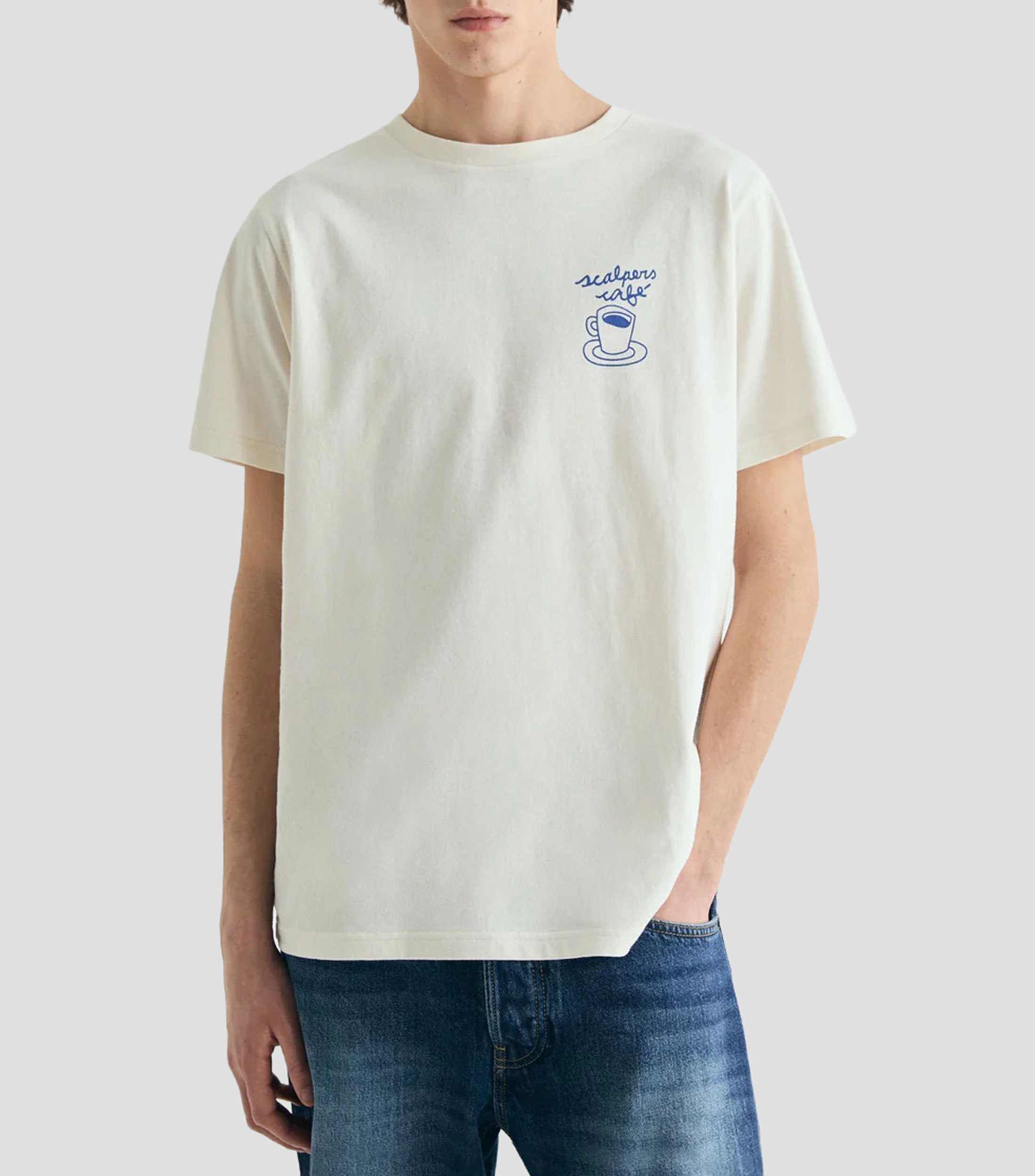 Playera cuello redondo manga corta estampada Hombre